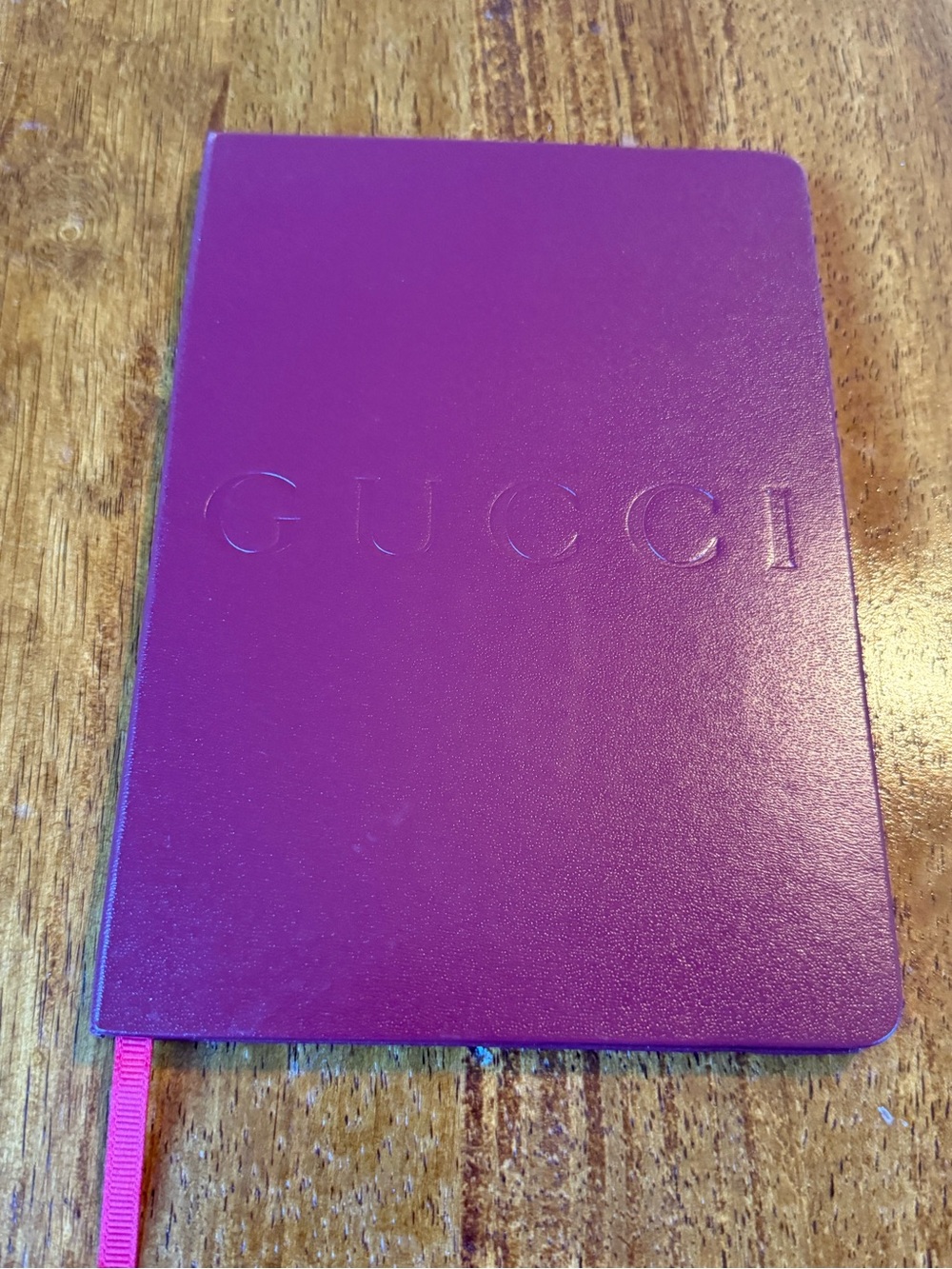 Gucci Red Notebook with Embossed Logo